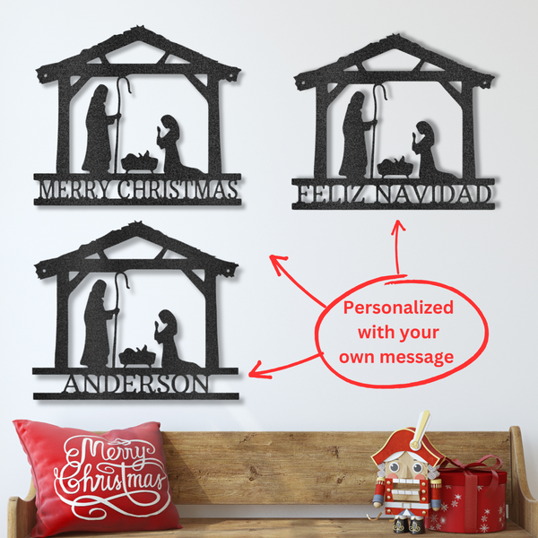 Nativity Personalized Steel Sign