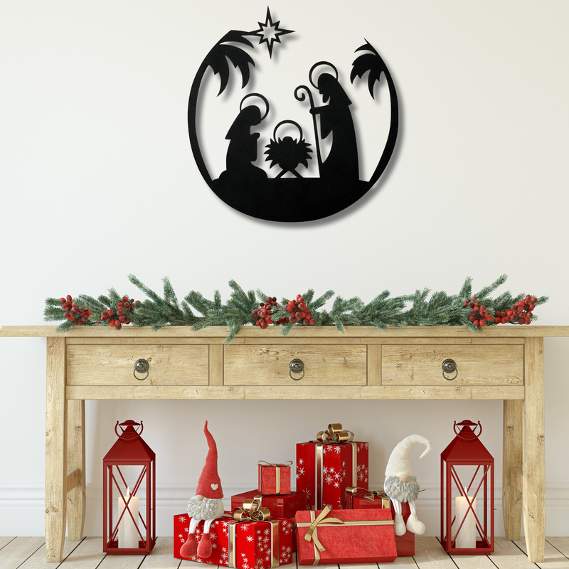Christmas Nativity Scene Steel Sign