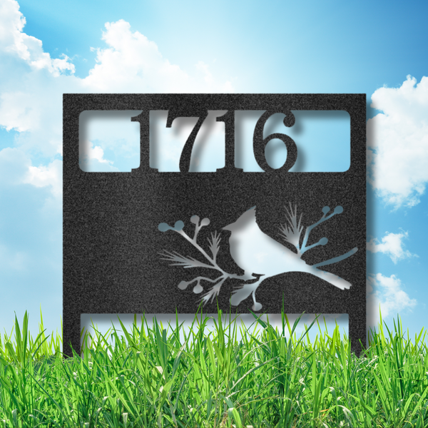 Bird Yard Address Stake - Steel Sign