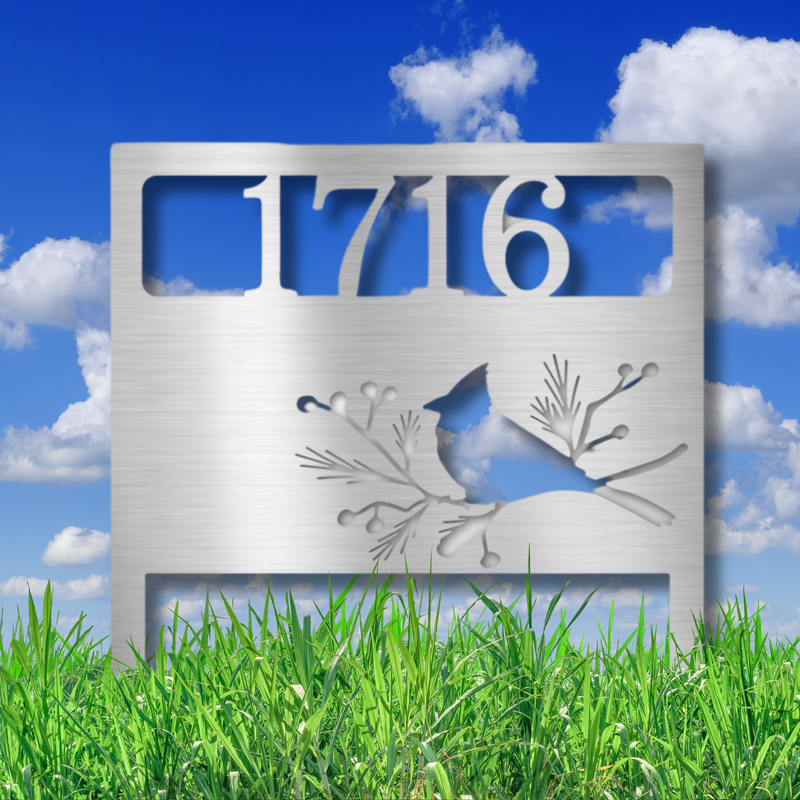 Bird Yard Address Stake - Steel Sign