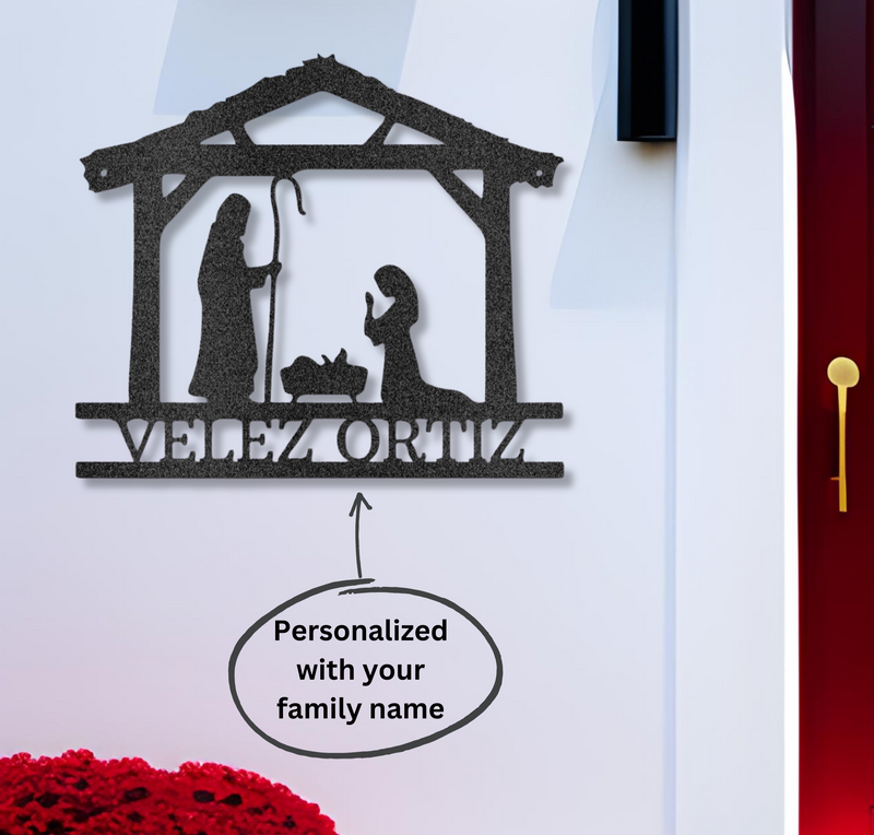 Nativity Personalized Steel Sign