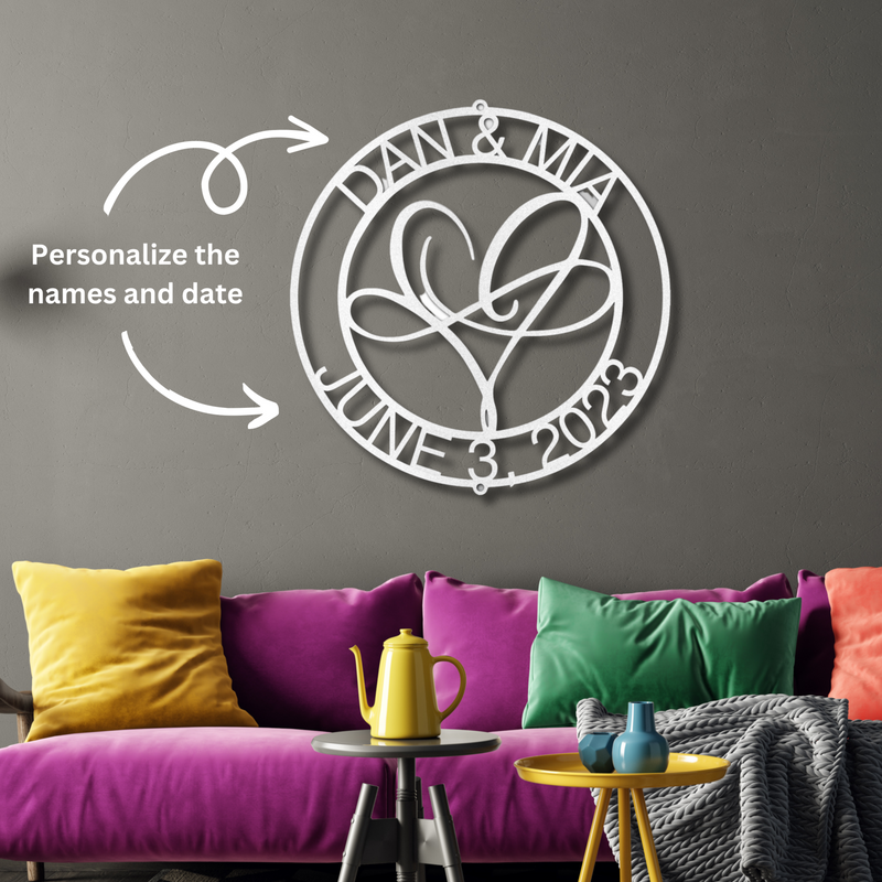 Personalized Infinite Love Monogram - Steel Sign