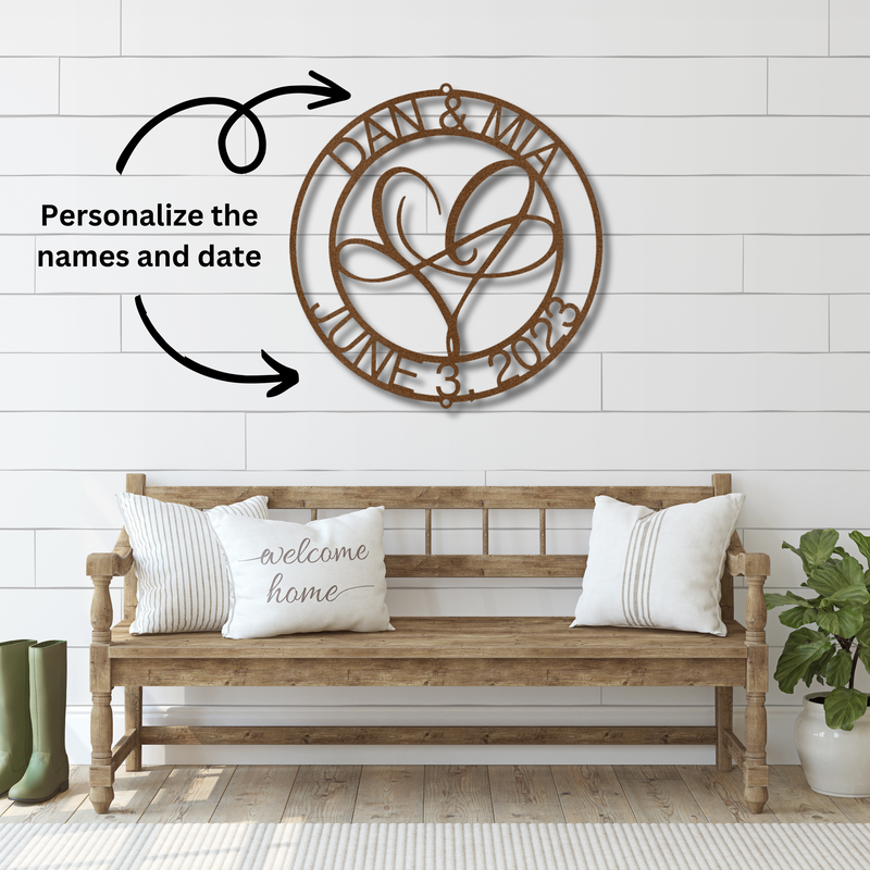 Personalized Infinite Love Monogram - Steel Sign