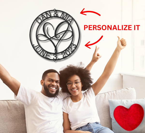 Personalized Infinite Love Monogram - Steel Sign