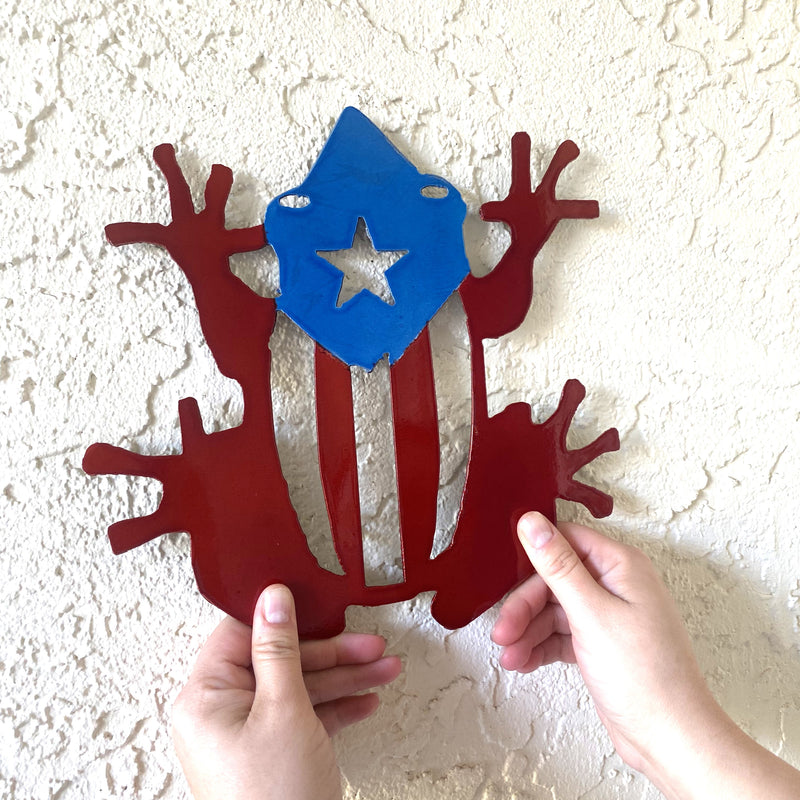 COQUI-SHAPED METAL FLAG