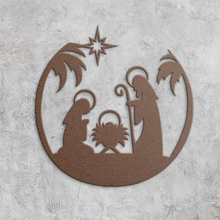 Christmas Nativity Scene Steel Sign