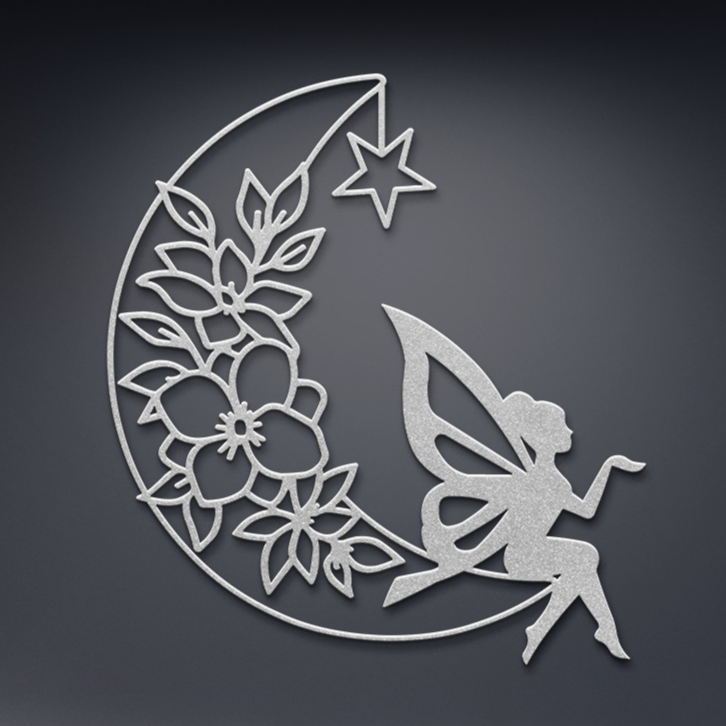 Fairy and the Moon Wall Metal Steel Sign