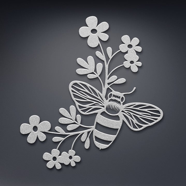 FLOWER AND BEE STEEL SIGN