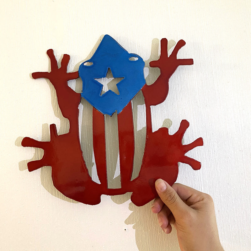 COQUI-SHAPED METAL FLAG