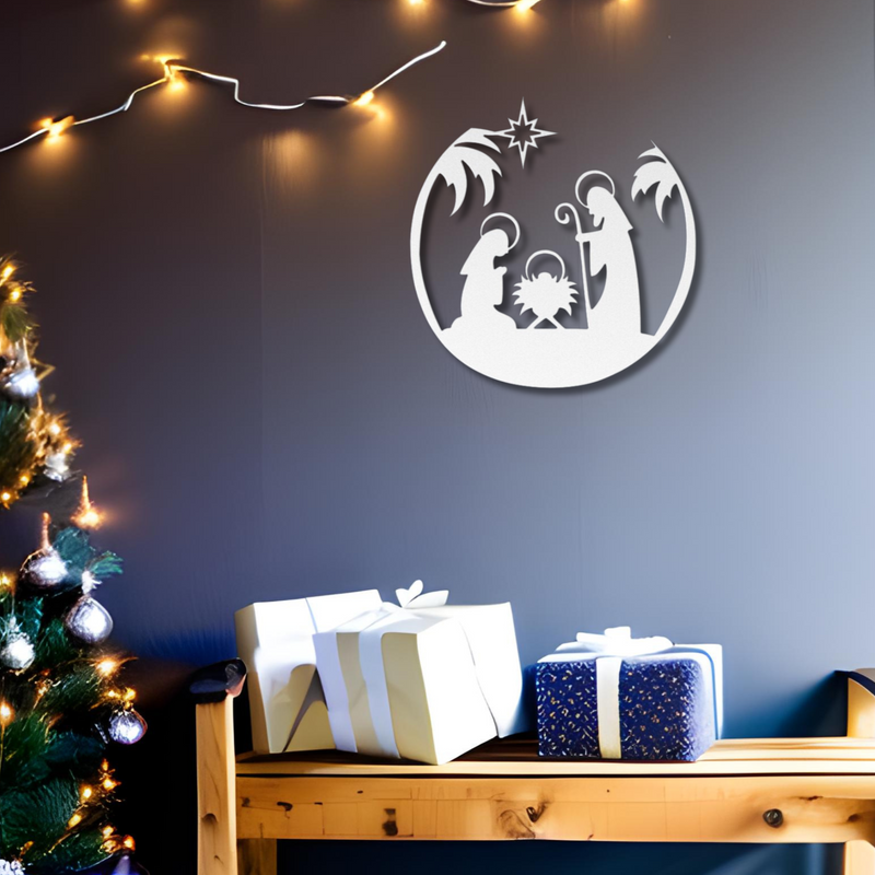 Christmas Nativity Scene Steel Sign