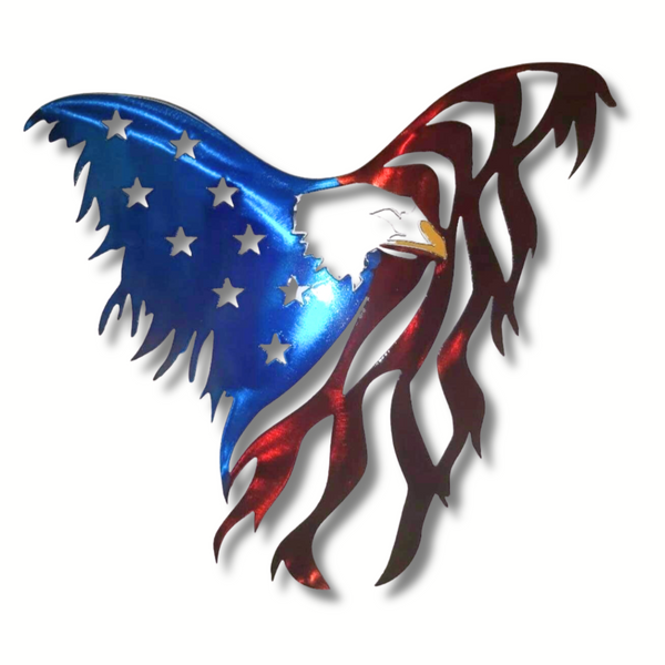 AMERICAN EAGLE STEEL FLAG