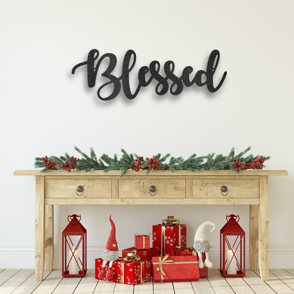 Blessed Script - Steel Sign