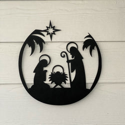 Christmas Nativity Scene Steel Sign