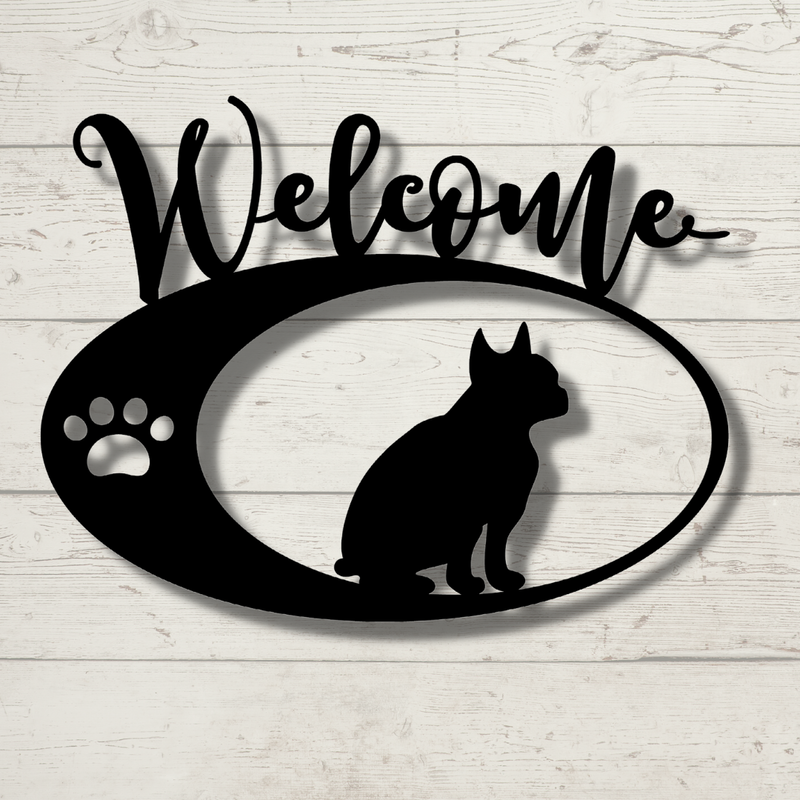 Frenchie Welcome Steel Sign