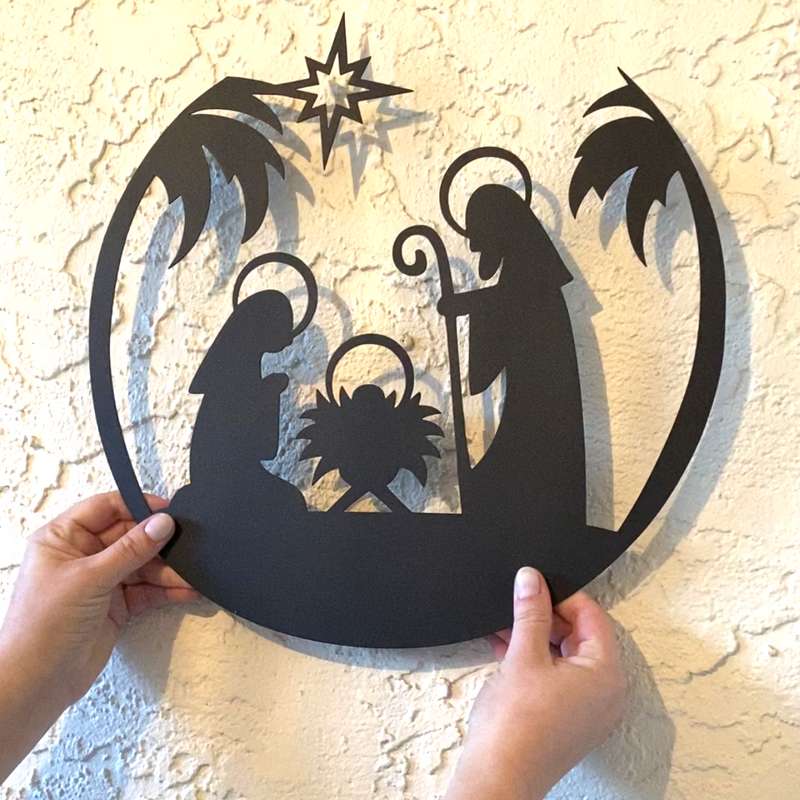 Christmas Nativity Scene Steel Sign