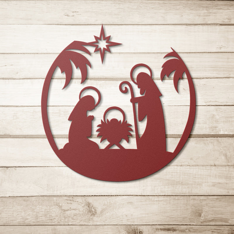 Christmas Nativity Scene Steel Sign