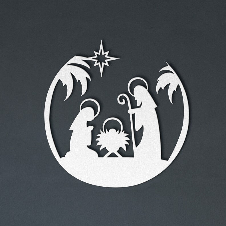 Christmas Nativity Scene Steel Sign
