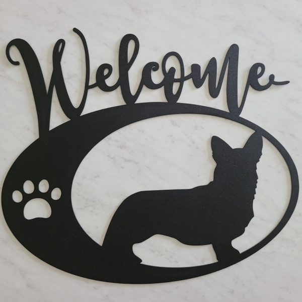 Corgi Welcome Metal Sign – Nova Casa Store