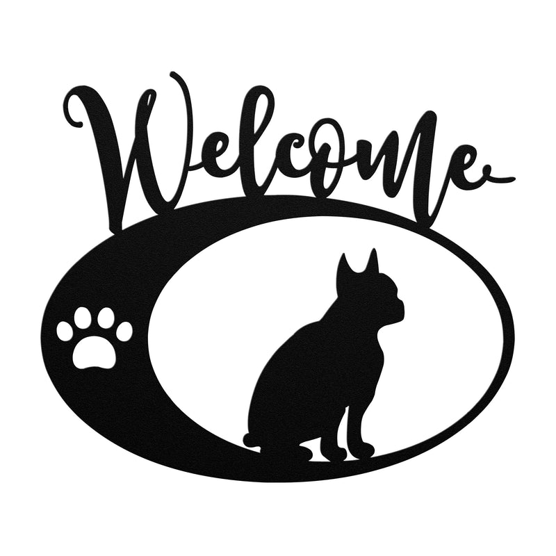 Frenchie Welcome Steel Sign