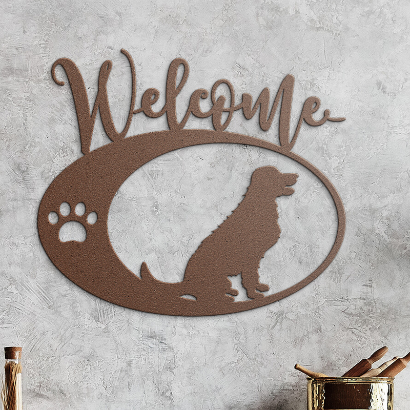 Golden Retriever Welcome Steel Sign