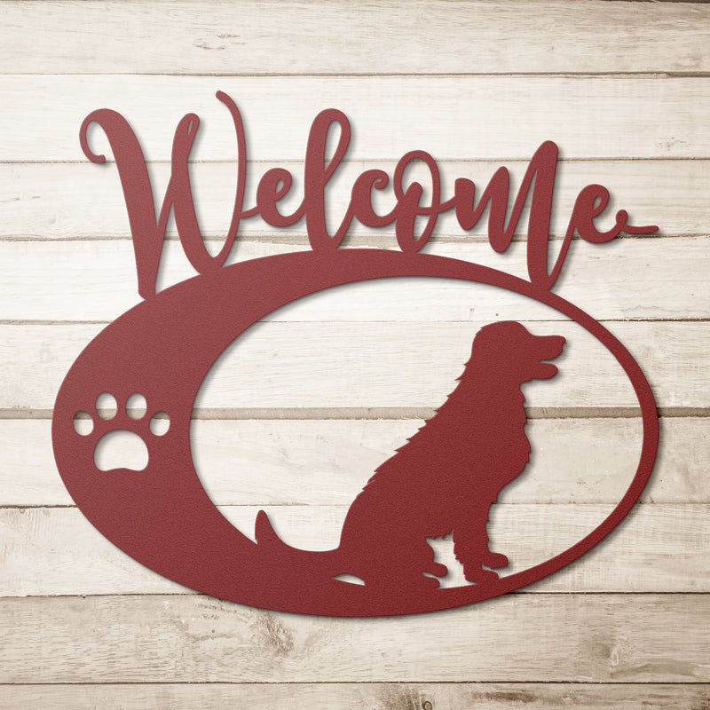 Golden Retriever Welcome Steel Sign