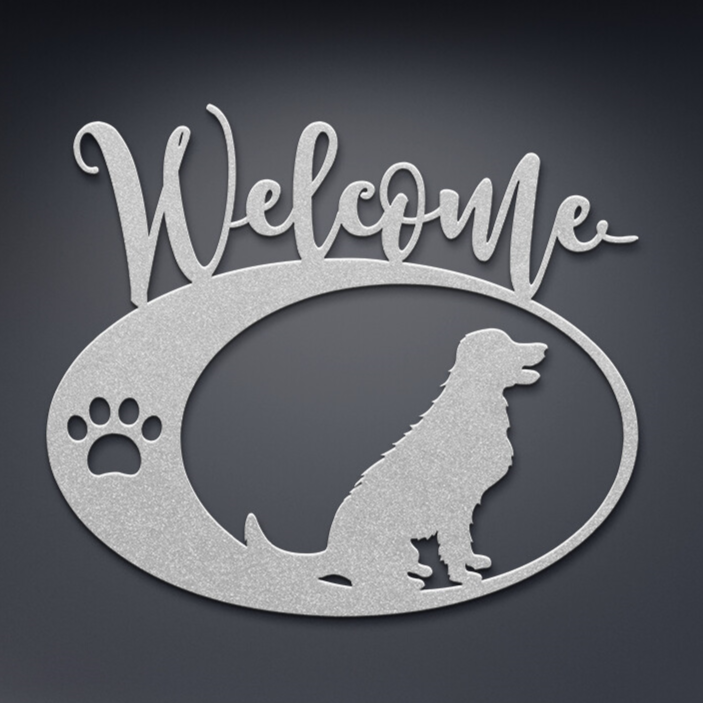 Golden Retriever Welcome Steel Sign