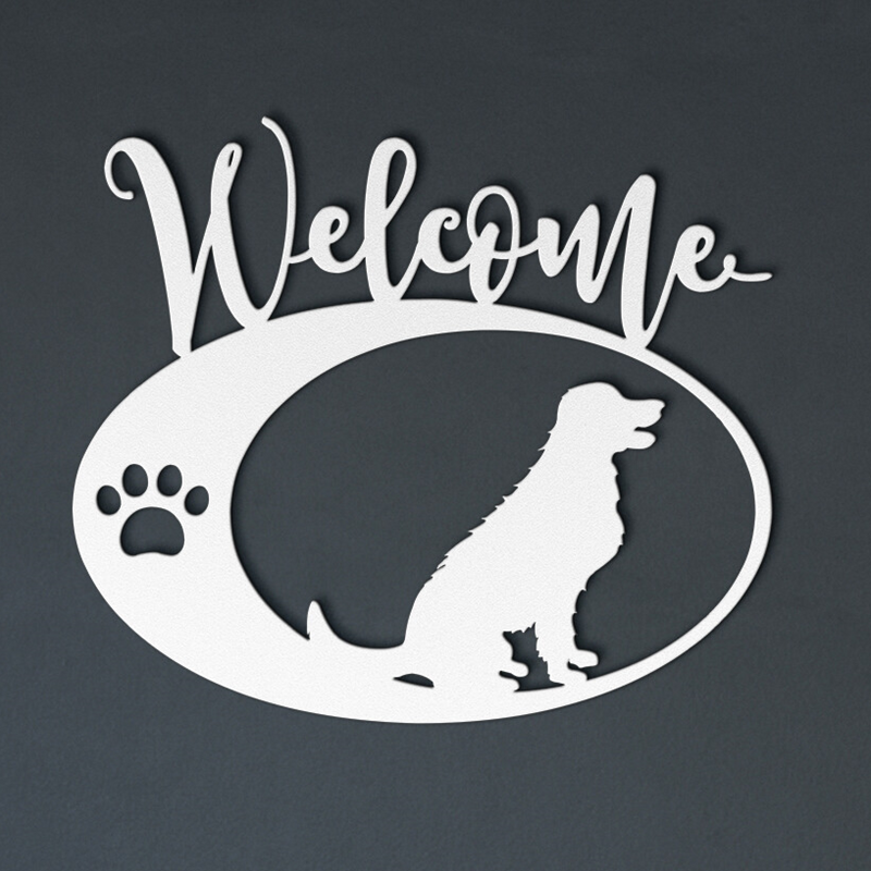 Golden Retriever Welcome Steel Sign