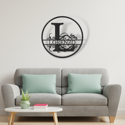 Split Circle Monogram - Steel Sign