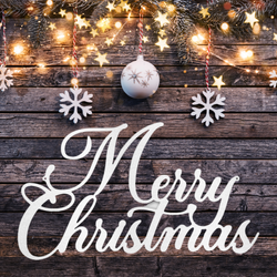 Merry Christmas Script - Steel Sign