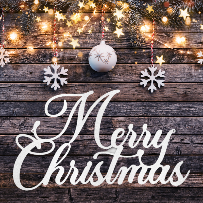 Merry Christmas Script - Steel Sign