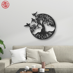 Elevate your decor with the captivating Take Flight Tree metal sign. Crafted with precision, it showcases a majestic tree with three flying birds against a vast sky, symbolizing freedom and growth. Made from durable metal, it adds sophistication to indoor/outdoor spaces.