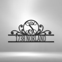 Family Initial and Address - Steel Sign
