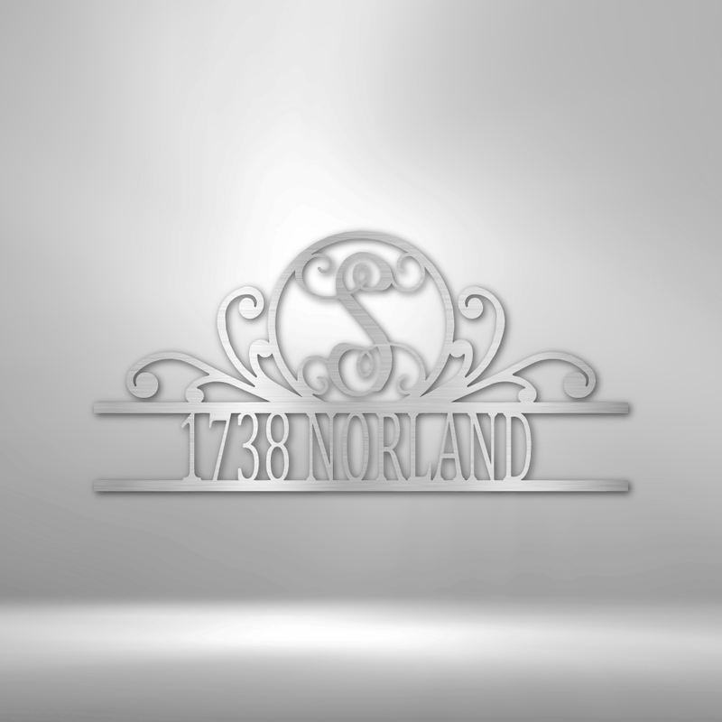Family Initial and Address - Steel Sign