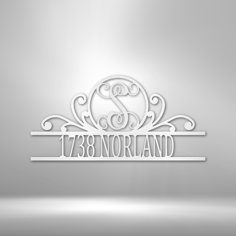 Family Initial and Address - Steel Sign
