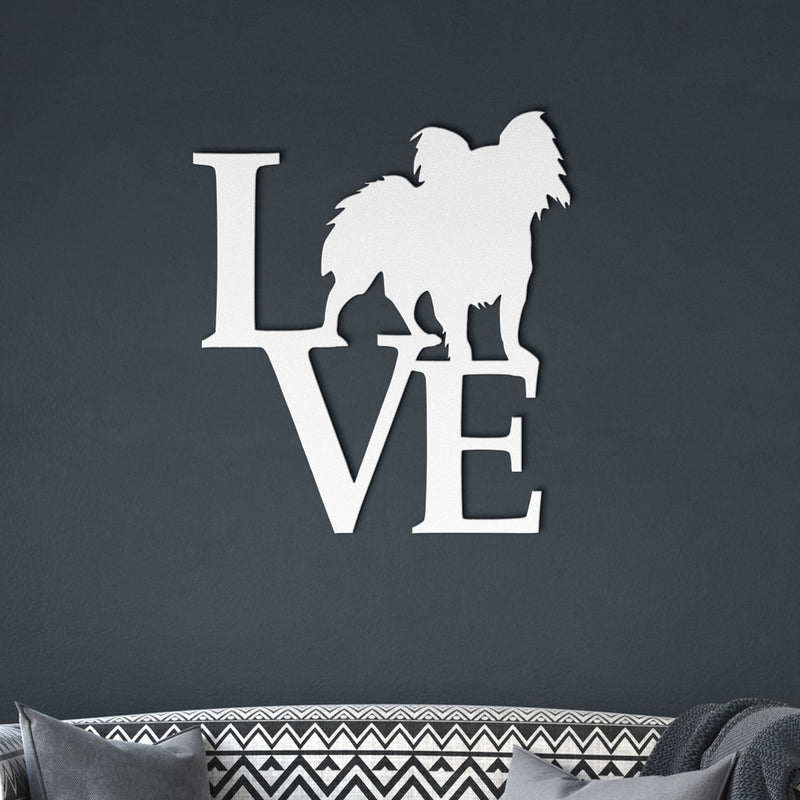 PAPILLON LOVE STEEL SIGN
