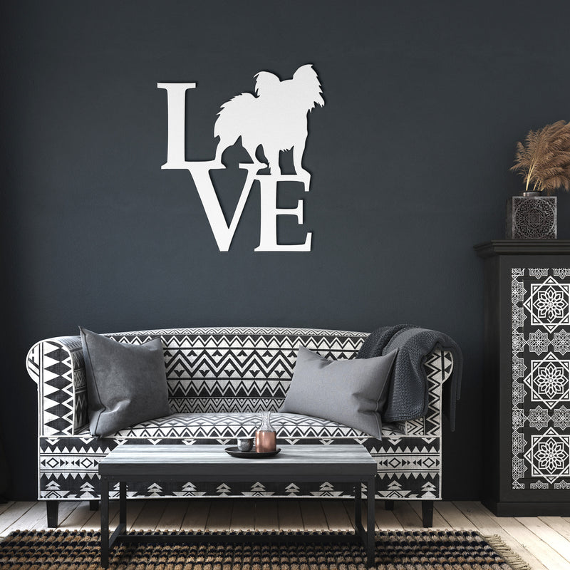 PAPILLON LOVE STEEL SIGN