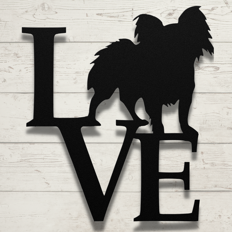 PAPILLON LOVE STEEL SIGN
