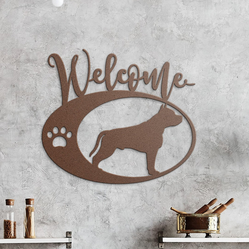 Pitbull Welcome Sign