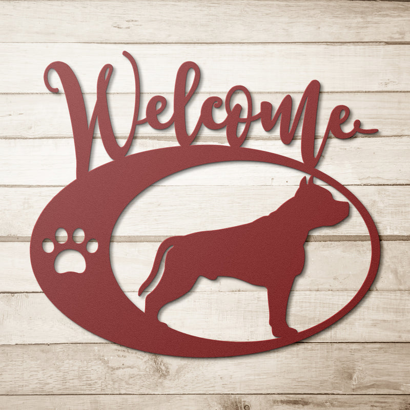 Pitbull Welcome Sign