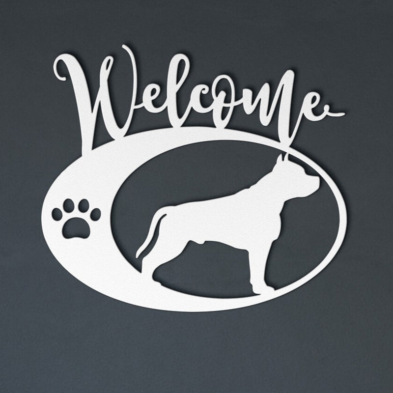 Pitbull Welcome Sign