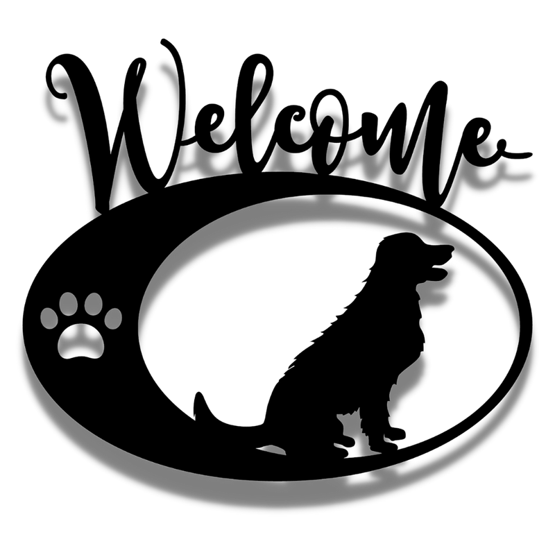 Golden Retriever Welcome Steel Sign