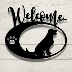 Golden Retriever Welcome Steel Sign