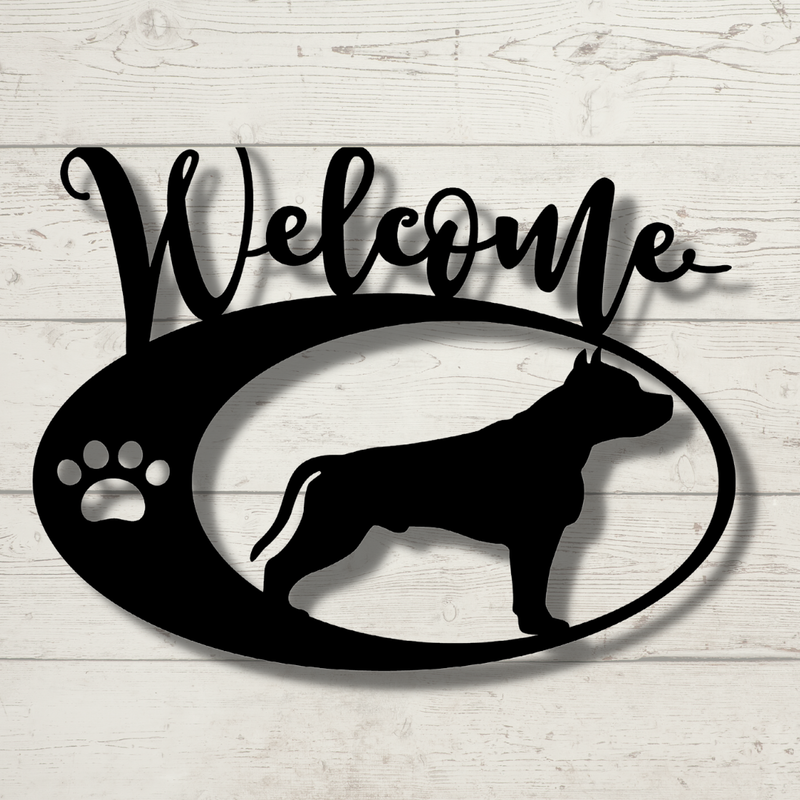 Pitbull Welcome Sign