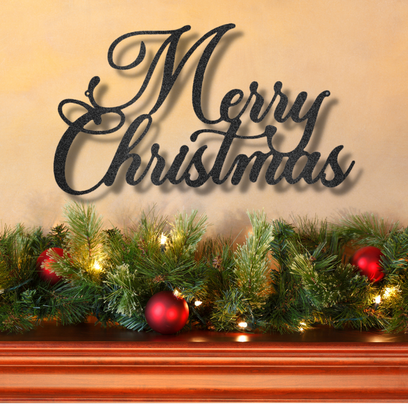 Merry Christmas Script - Steel Sign