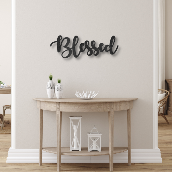Blessed Script - Steel Sign